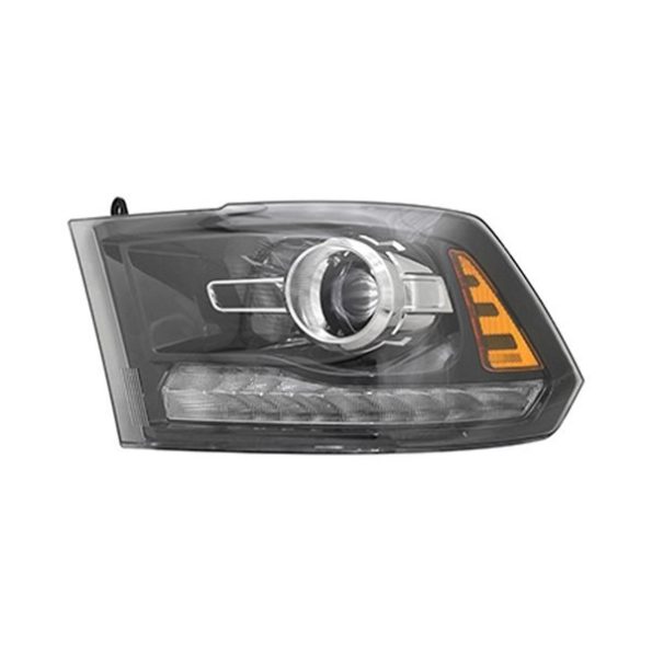 Left Headlamp assy composite Projector Type; Black CAPA – RAM 1500 2016 ...