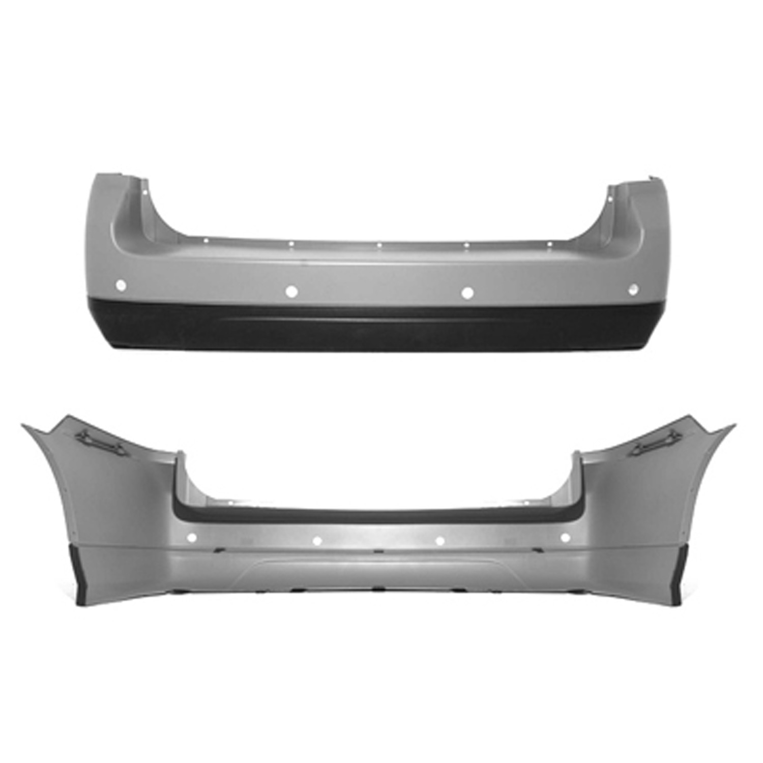 Rear bumper cover w/proximity sensor; prime – BUICK RENDEZVOUS 2002 ...